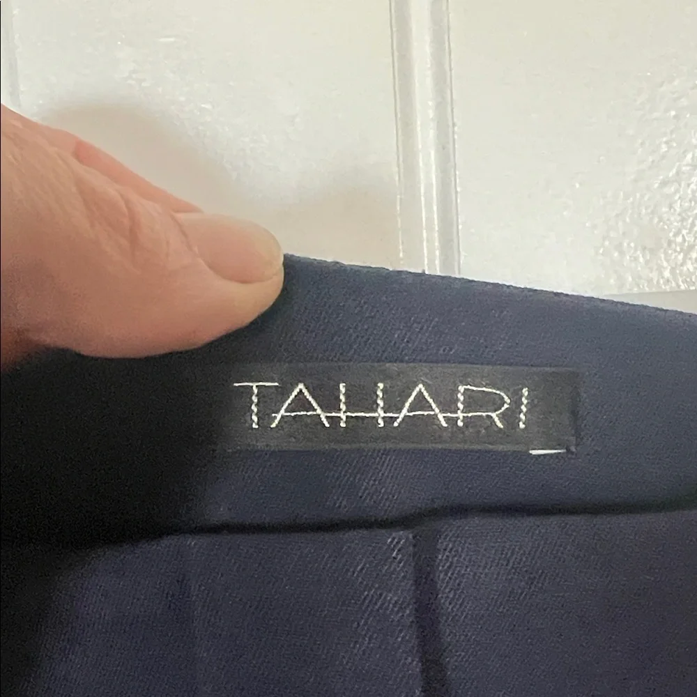 Tahari Navy blue Wide-Leg Trousers - Picture 2 of 10